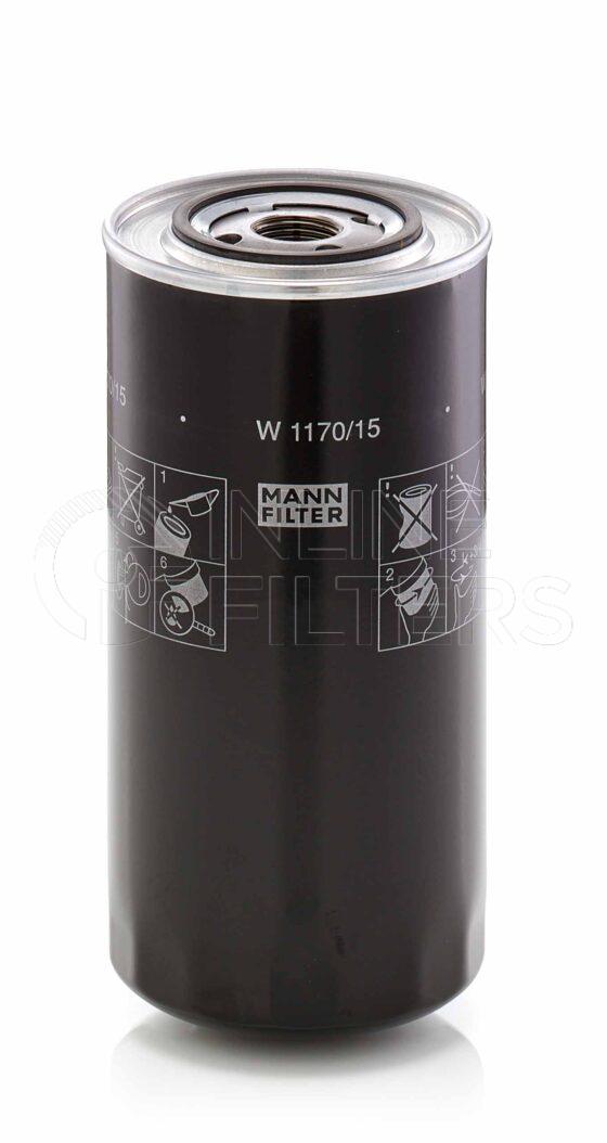 Mann W 1170/15. Lube Filter Product – Brand Specific Mann – Spin On Product Spin on lube filter Filter Removal Tool FMH-LS11 Removal Tool Kit FMH-LSK01-9
