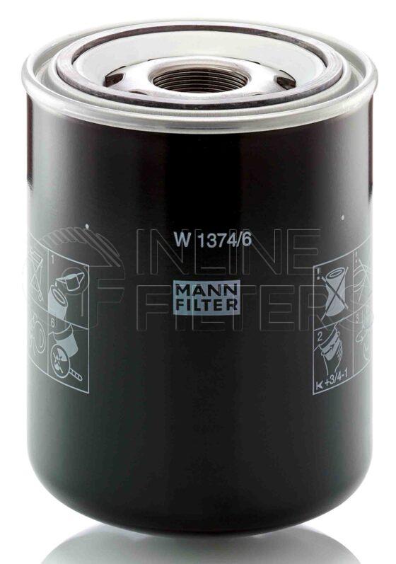 Mann W 1374/6. Filter Type: Hydraulic.