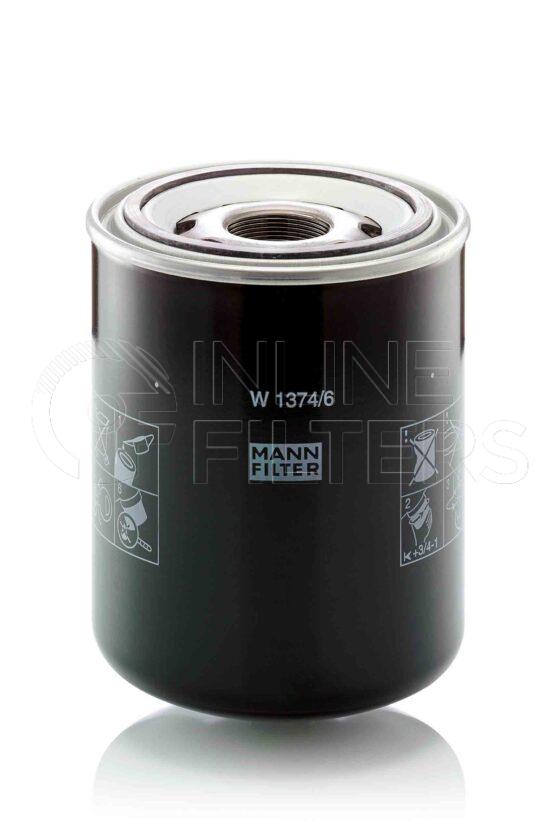 Mann W 1374/6. Filter Type: Hydraulic.