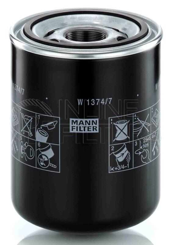 Mann W 1374/7. Filter Type: Lube.