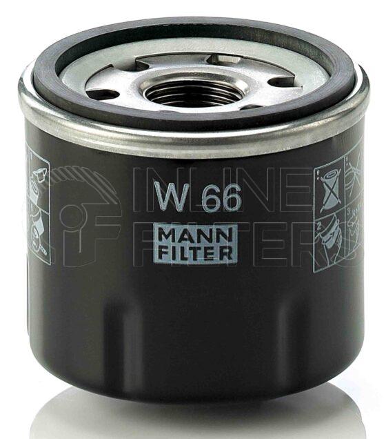 Mann W 66. FILTER-Lube(Brand Specific) Product – Brand Specific Mann – Spin On Product Spin on lube filter Filter Removal Tool FMH-LS6 Removal Tool Kit FMH-LSK01-9