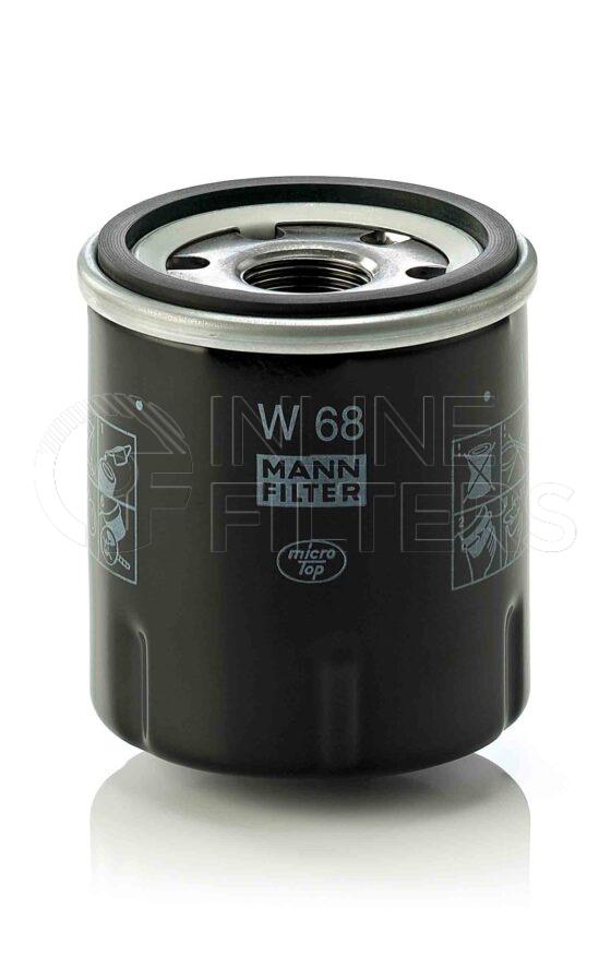 Mann W 68. Lube Filter Product – Brand Specific Mann – Spin On Product Spin on lube filter Filter Removal Tool FMH-LS6 Removal Tool Kit FMH-LSK01-9