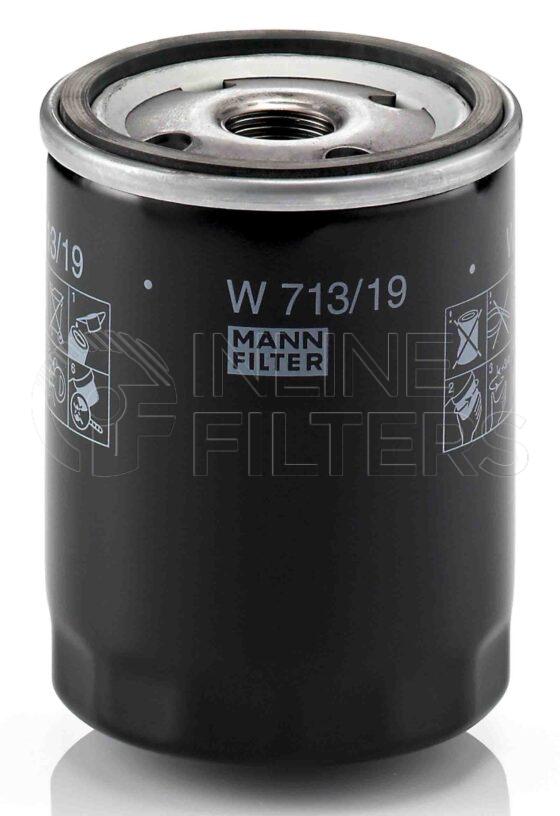 Mann W 713/19. FILTER-Lube(Brand Specific) Product – Brand Specific Mann – Spin On Product Spin on lube filter Filter Removal Tool FMH-LS7 Removal Tool Kit FMH-LSK01-9