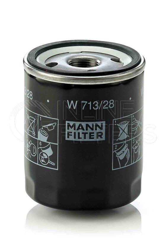 Mann W 713/28. Lube Filter Product – Brand Specific Mann – Spin On Product Spin on lube filter Filter Removal Tool FMH-LS7 Removal Tool Kit FMH-LSK01-9