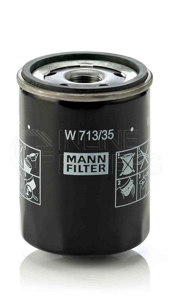 Mann W 713/35. Lube Filter Product – Brand Specific Mann – Spin On Product Spin on lube filter Filter Removal Tool FMH-LS7 Removal Tool Kit FMH-LSK01-9