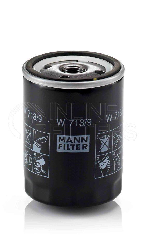 Mann W 713/9. Lube Filter Product – Brand Specific Mann – Spin On Product Spin on lube filter Filter Removal Tool FMH-LS7 Removal Tool Kit FMH-LSK01-9