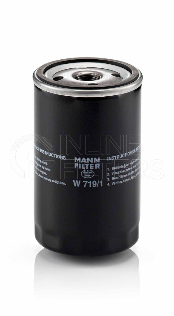 Mann W 719/1. Lube Filter Product – Brand Specific Mann – Spin On Product Spin on lube filter Filter Removal Tool FMH-LS7 Removal Tool Kit FMH-LSK01-9