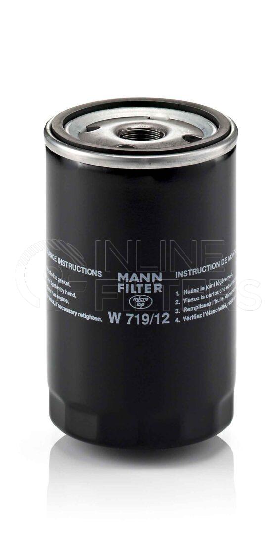 Mann W 719/12. Lube Filter Product – Brand Specific Mann – Spin On Product Spin on lube filter Filter Removal Tool FMH-LS7 Removal Tool Kit FMH-LSK01-9