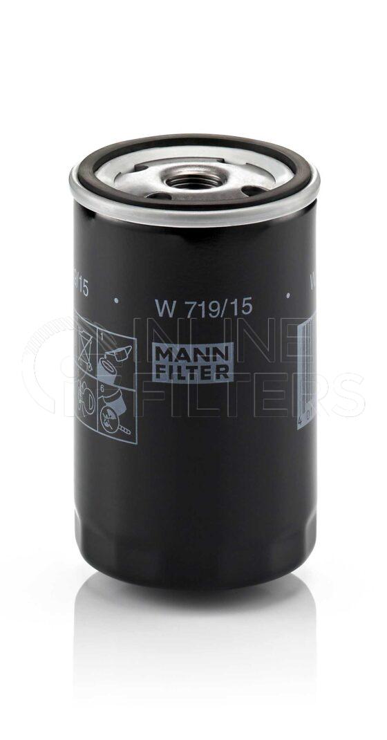 Mann W 719/15. Lube Filter Product – Brand Specific Mann – Spin On Product Spin on lube filter Filter Removal Tool FMH-LS7 Removal Tool Kit FMH-LSK01-9
