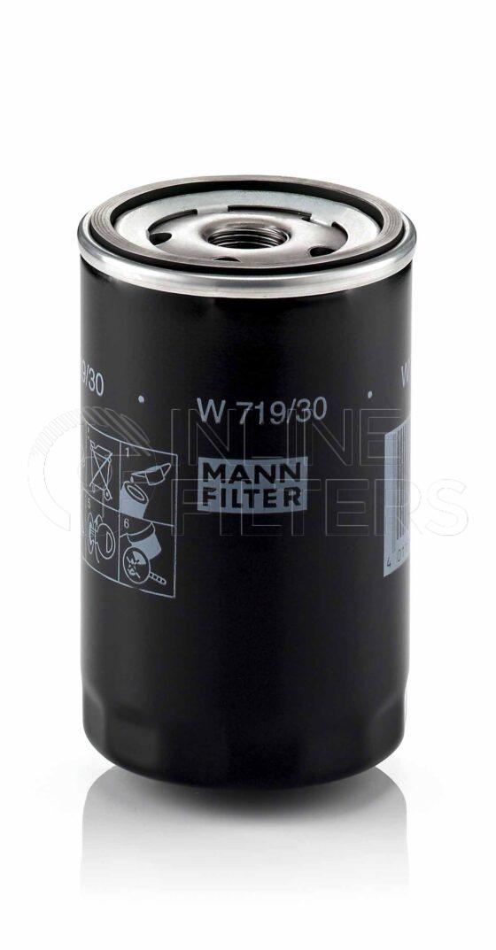 Mann W 719/30. Lube Filter Product – Brand Specific Mann – Spin On Product Spin on lube filter Filter Removal Tool FMH-LS7 Removal Tool Kit FMH-LSK01-9
