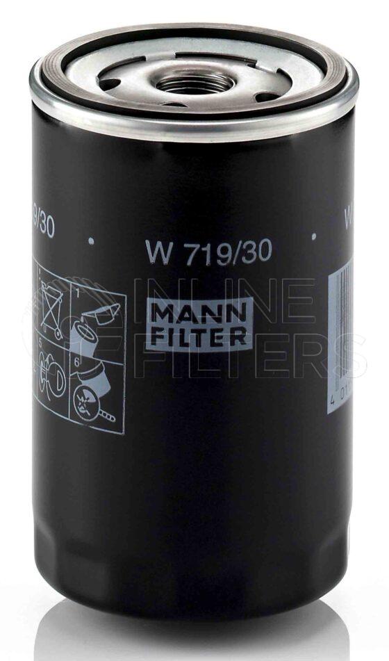 Mann W 719/30. FILTER-Lube(Brand Specific) Product – Brand Specific Mann – Spin On Product Spin on lube filter Filter Removal Tool FMH-LS7 Removal Tool Kit FMH-LSK01-9