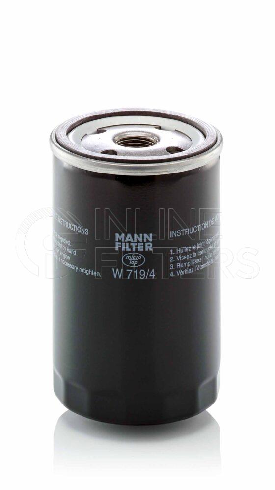 Mann W 719/4. Hydraulic Filter Product – Brand Specific Mann – Spin On Product Spin on lube filter Filter Removal Tool FMH-LS7 Removal Tool Kit FMH-LSK01-9