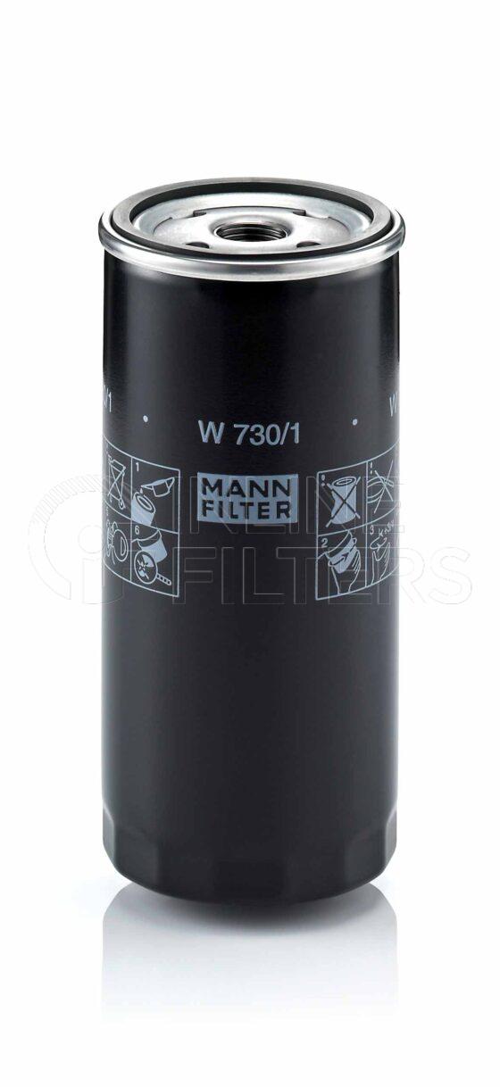 Mann W 730/1. Lube Filter Product – Brand Specific Mann – Spin On Product Spin on lube filter Filter Removal Tool FMH-LS7 Removal Tool Kit FMH-LSK01-9