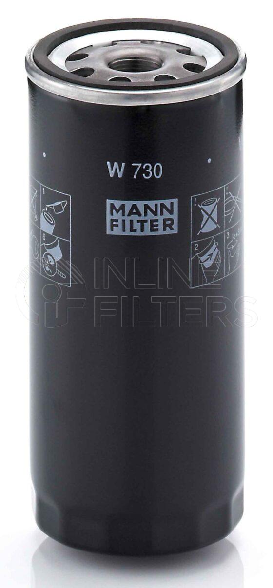 Mann W 730. FILTER-Lube(Brand Specific) Product – Brand Specific Mann – Spin On Product Spin on lube filter Filter Removal Tool FMH-LS7 Removal Tool Kit FMH-LSK01-9