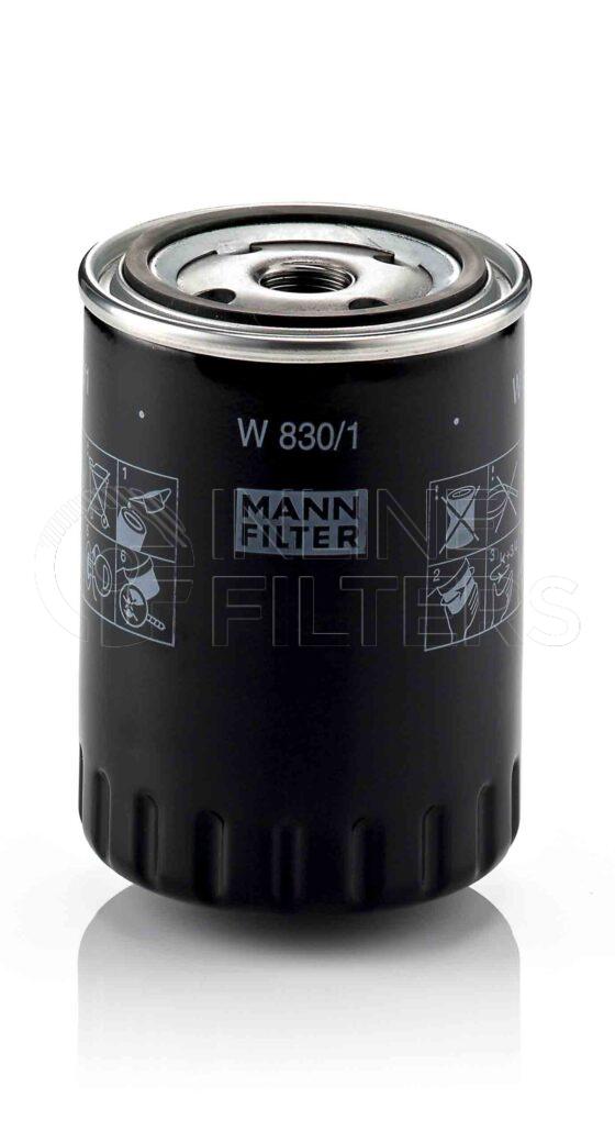 Mann W 830/1. Lube Filter Product – Brand Specific Mann – Spin On Product Spin on lube filter Filter Removal Tool FMH-LS8 Removal Tool Kit FMH-LSK01-9