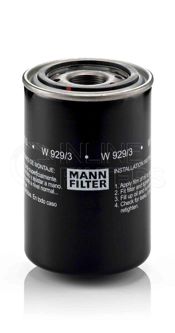 Mann W 929/3. Filter Type: Lube.