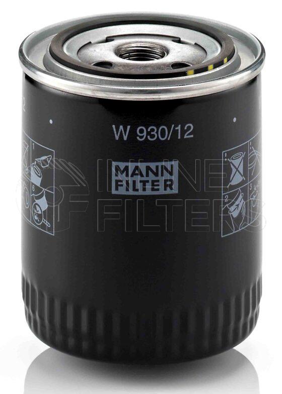 Mann W 930/12. FILTER-Lube(Brand Specific) Product – Brand Specific Mann – Spin On Product Spin on lube filter Filter Removal Tool FMH-LS9 Removal Tool Kit FMH-LSK01-9