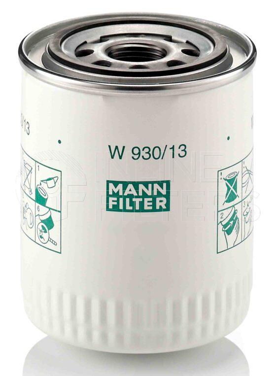 Mann W 930/13. FILTER-Lube(Brand Specific) Product – Brand Specific Mann – Spin On Product Spin on lube filter Filter Removal Tool FMH-LS9 Removal Tool Kit FMH-LSK01-9