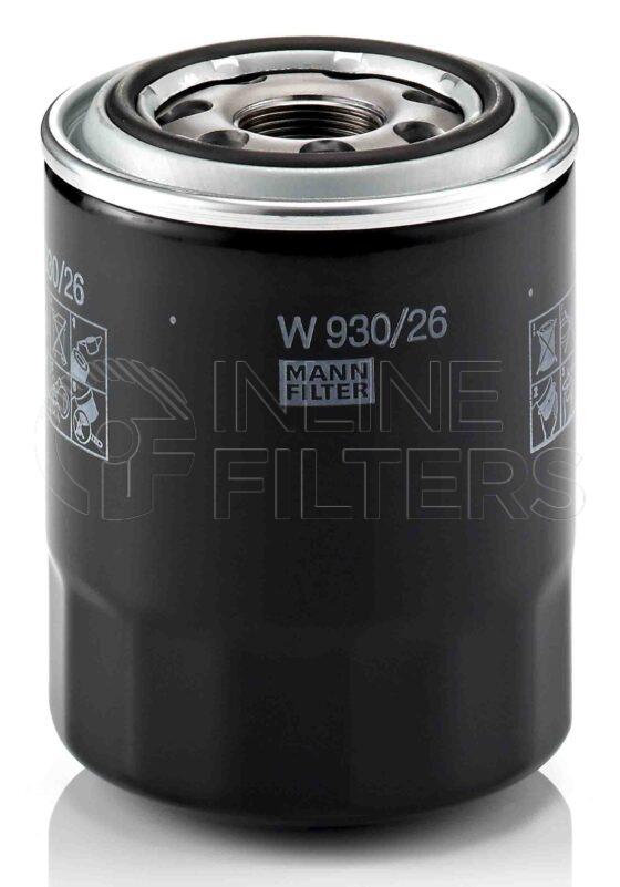 Mann W 930/26. Filter Type: Lube.