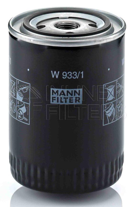 Mann W 933/1. Filter Type: Lube.
