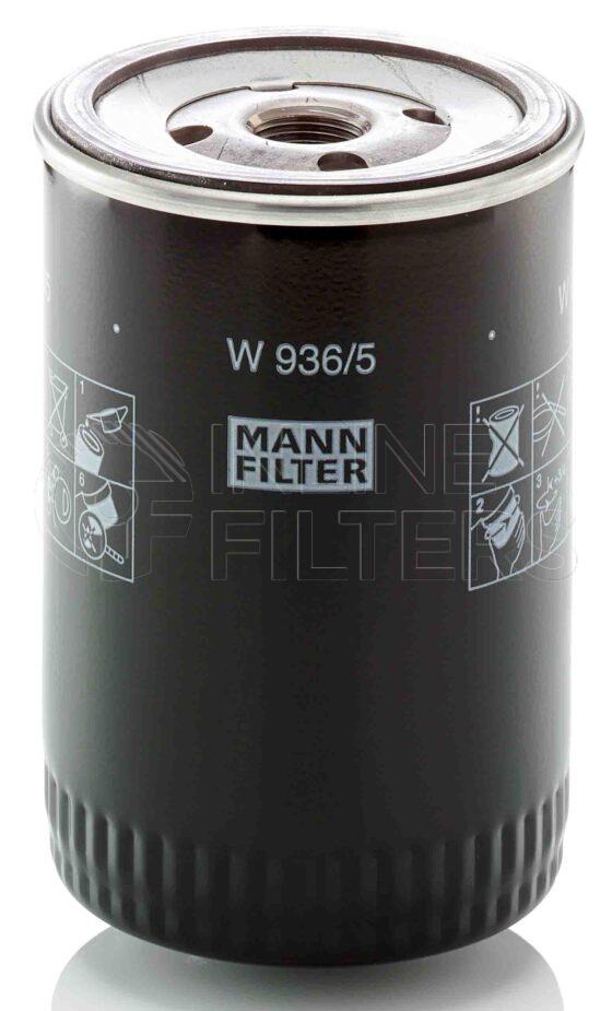 Mann W 936/5. FILTER-Lube(Brand Specific) Product – Brand Specific Mann – Spin On Product Spin on lube filter Filter Removal Tool FMH-LS9 Removal Tool Kit FMH-LSK01-9