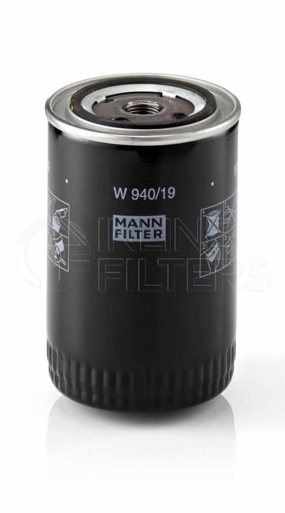 Mann W 940/19. Lube Filter Product – Brand Specific Mann – Spin On Product Spin on lube filter Filter Removal Tool FMH-LS9 Removal Tool Kit FMH-LSK01-9