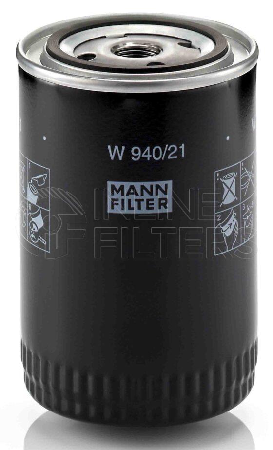 Mann W 940/21. FILTER-Lube(Brand Specific) Product – Brand Specific Mann – Spin On Product Spin on lube filter Filter Removal Tool FMH-LS9 Removal Tool Kit FMH-LSK01-9