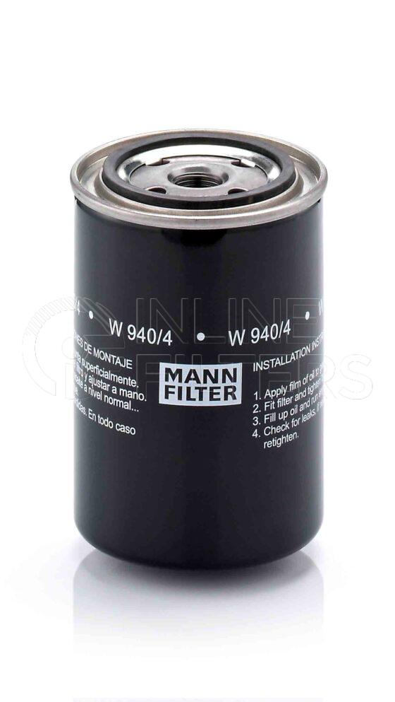 Mann W 940/4. Filter Type: Lube.