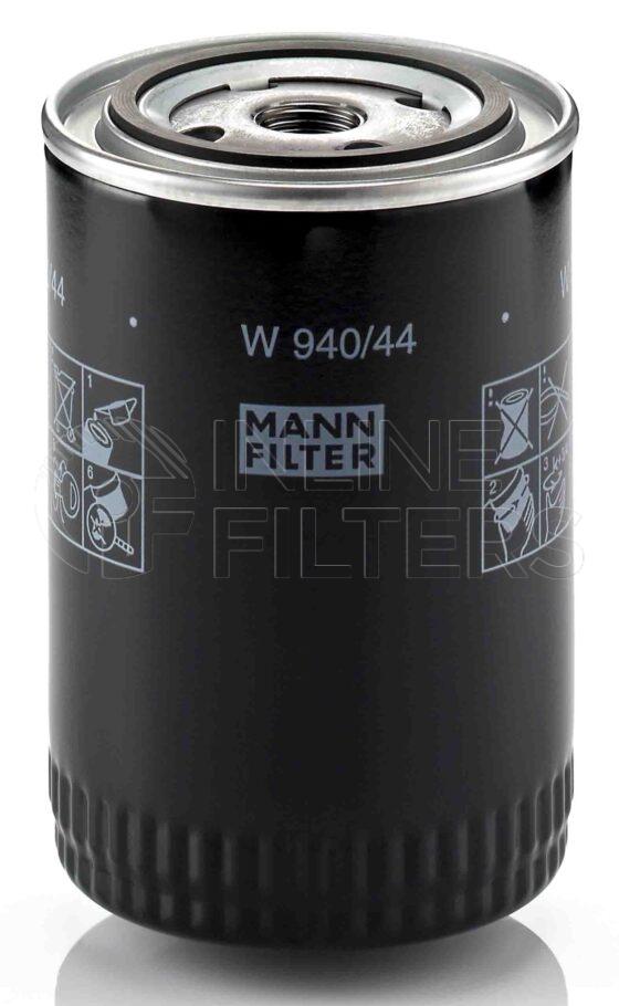 Mann W 940/44. FILTER-Lube(Brand Specific) Product – Brand Specific Mann – Spin On Product Spin on lube filter Filter Removal Tool FMH-LS9 Removal Tool Kit FMH-LSK01-9