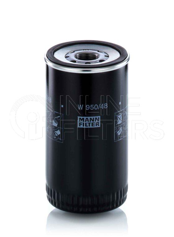 Mann W950/48. Lube Filter Product – Brand Specific Mann – Spin On Product Mann filter product