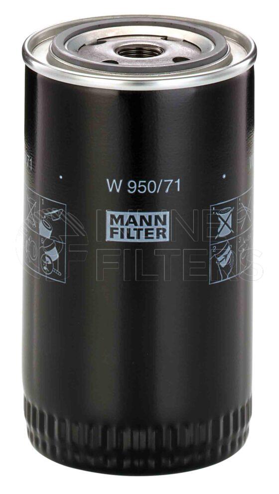 Mann W 950/71. FILTER-Lube(Brand Specific) Product – Brand Specific Mann – Spin On Product Spin on lube filter Filter Removal Tool FMH-LS9 Removal Tool Kit FMH-LSK01-9