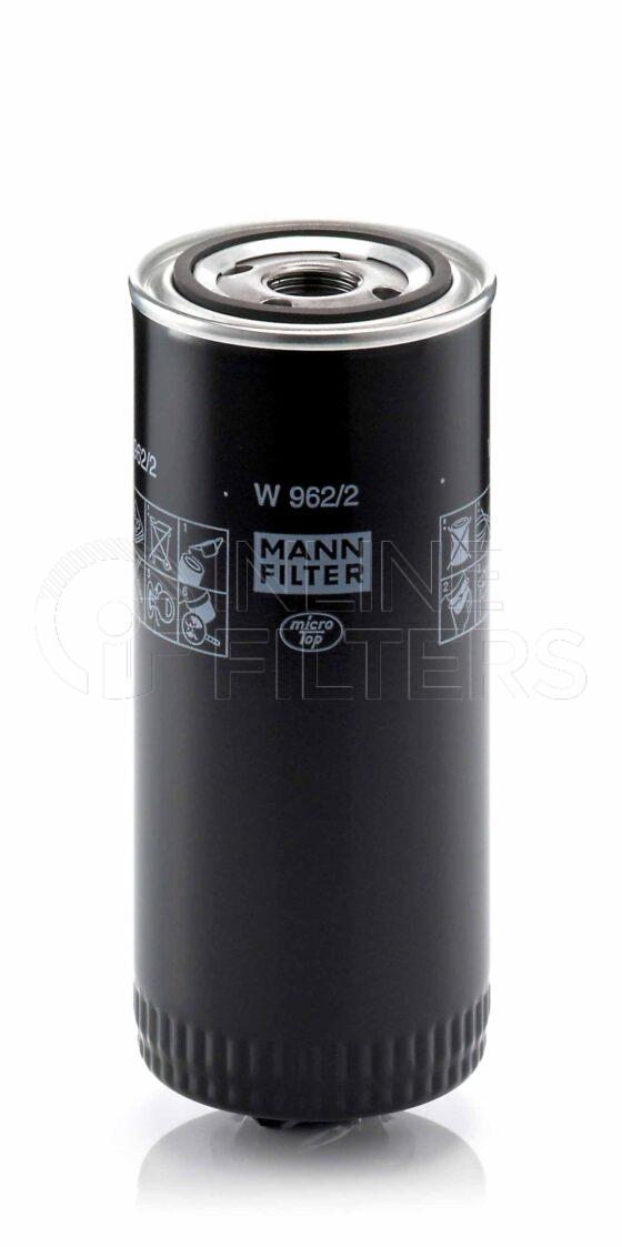 Mann W 962/2. Lube Filter Product – Brand Specific Mann – Spin On Product Spin on lube filter