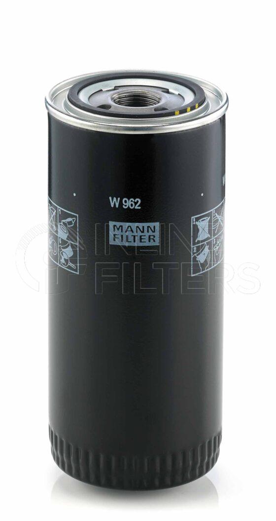 Mann W 962. Hydraulic Filter Product – Brand Specific Mann – Spin On Product Spin on lube filter Filter Removal Tool FMH-LS9 Removal Tool Kit FMH-LSK01-9