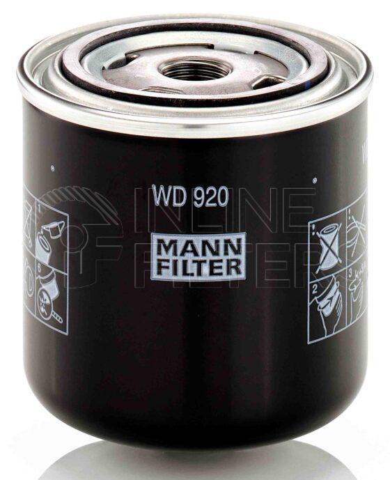 Mann WD 920. Filter Type: Hydraulic.