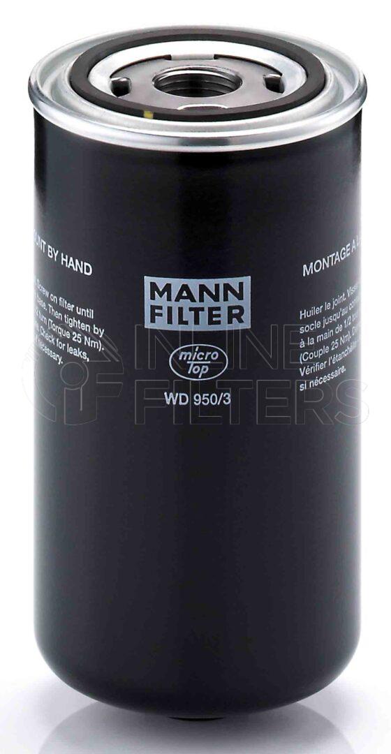 Mann WD 950/3. Filter Type: Hydraulic. Transmission.