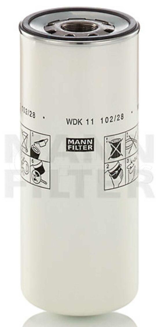 Mann WDK 11 102/28. Fuel Filter Product – Brand Specific Mann – Spin On Product Mann filter product