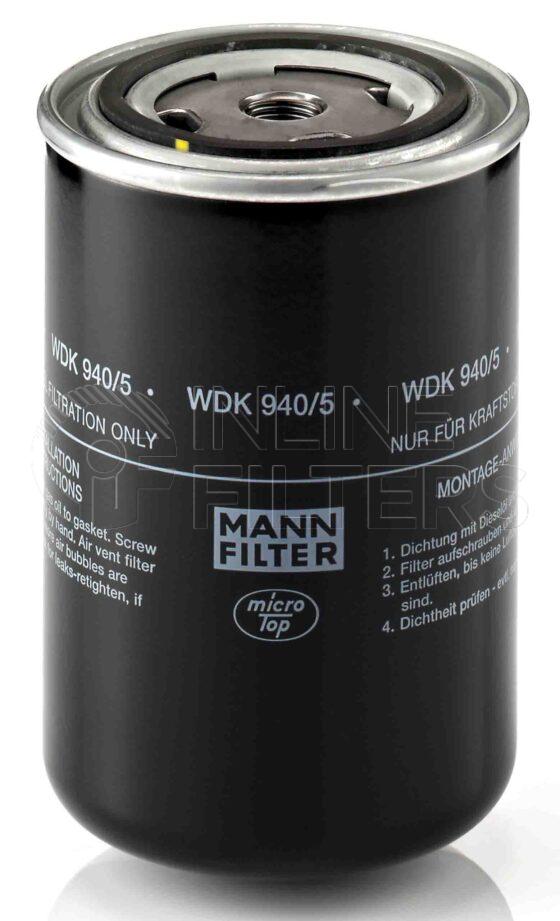 Mann WDK 940/5. Filter Type: Fuel.