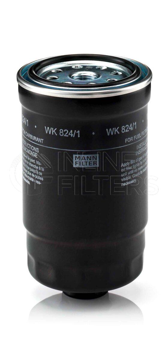Mann WK 824/1. Fuel Filter Product – Brand Specific Mann – Spin On Product Mann filter product Filter Type Fuel