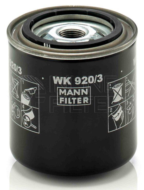 Mann WK 920/3. Filter Type: Fuel.