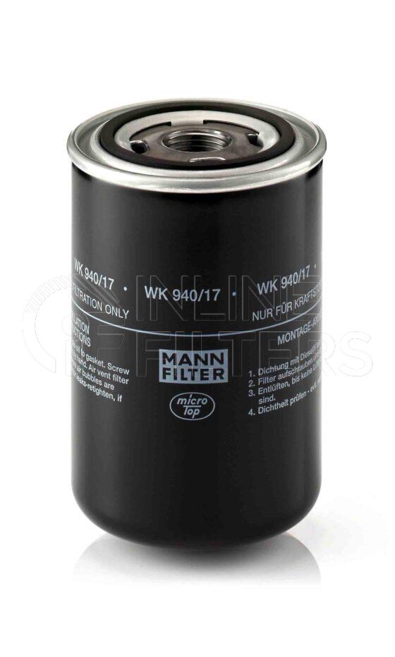 Mann WK 940/17. Filter Type: Fuel.