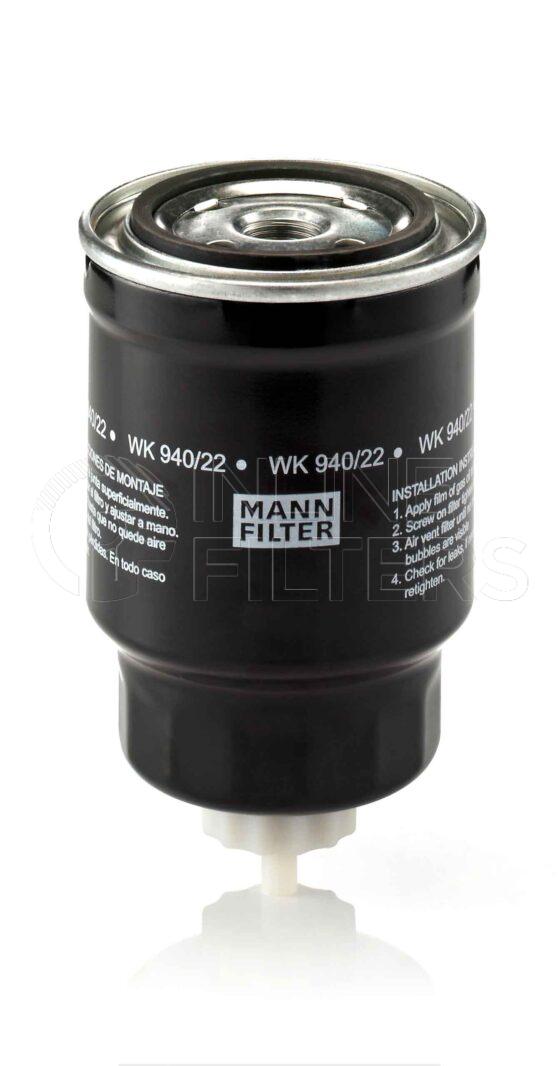 Mann WK 940/22. Filter Type: Fuel.