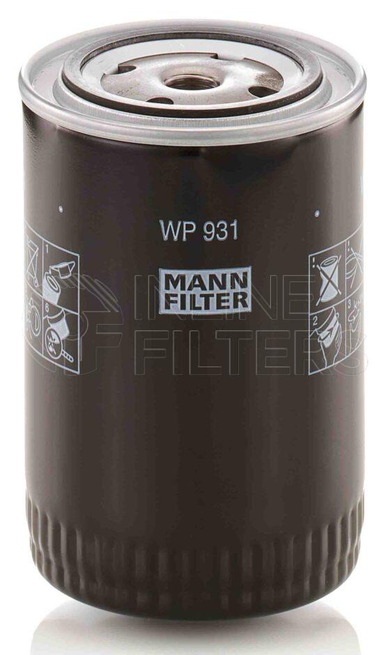 Mann WP 931. Filter Type: Lube.