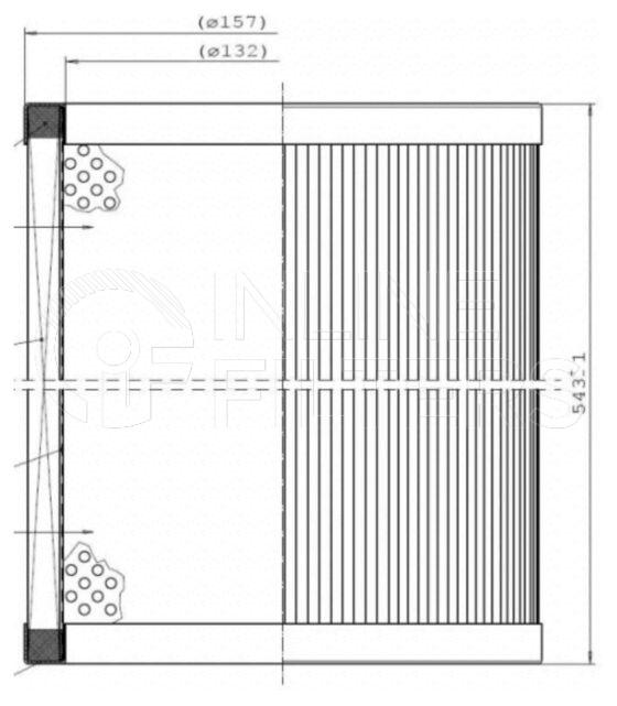 Parker 939380. Details: SAF2061.M125.XS element 1161300046.Stainless steel.