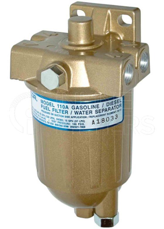 Racor 110A. High Pressure Fuel Filter / Water Separator - Racor 110A Series - 110A.