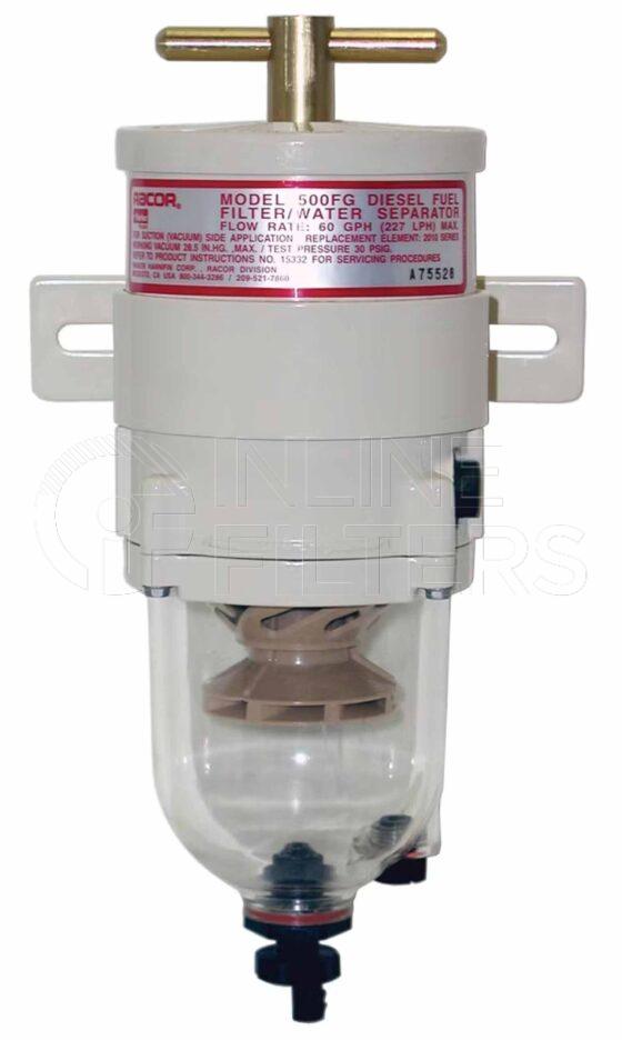 Racor 500FG2410. FILTER-Fuel(Brand Specific) Product – Brand Specific Racor – Turbine Housing Product Racor turbine fuel filter housing Supplied with 10 micron element 2 Micron Element FRC-2010SMOR 10 Micron Element FRC-2010TMOR 30 Micron Element FRC-2010PMOR