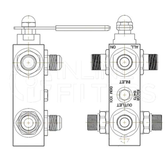 Racor RK19473. Replacement Parts and Kits - Racor Turbine Series - RK 19473. 6-Port Valve Assembly for 75900/1000 (All).