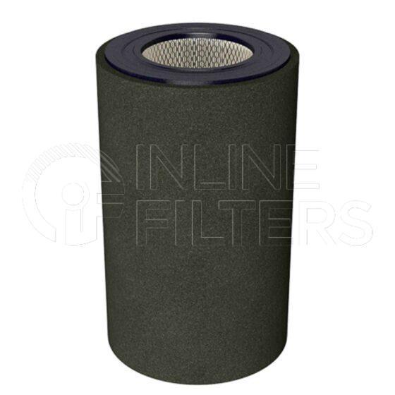 Solberg 334P. Air Filter Product – Brand Specific Solberg – Elements Paper PF Product Replacement filter element with prefilter Media Paper